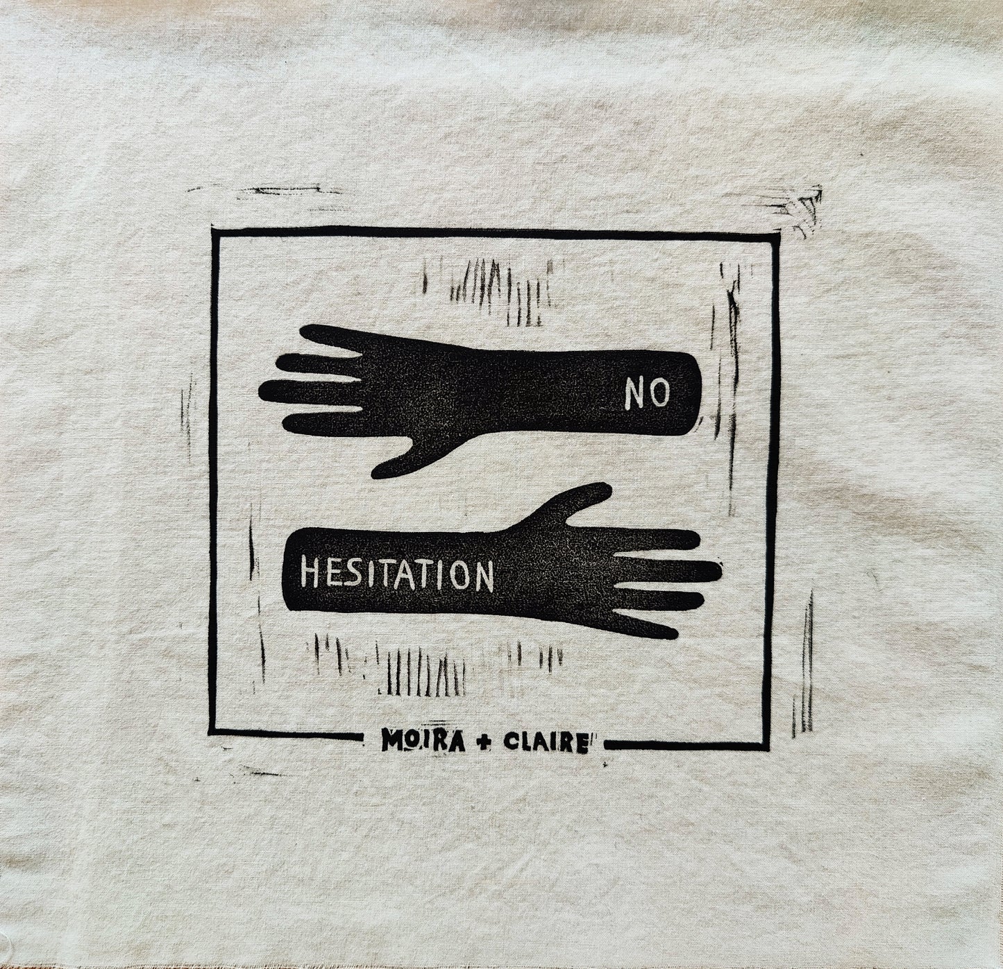 'no hesitation' Fabric Print